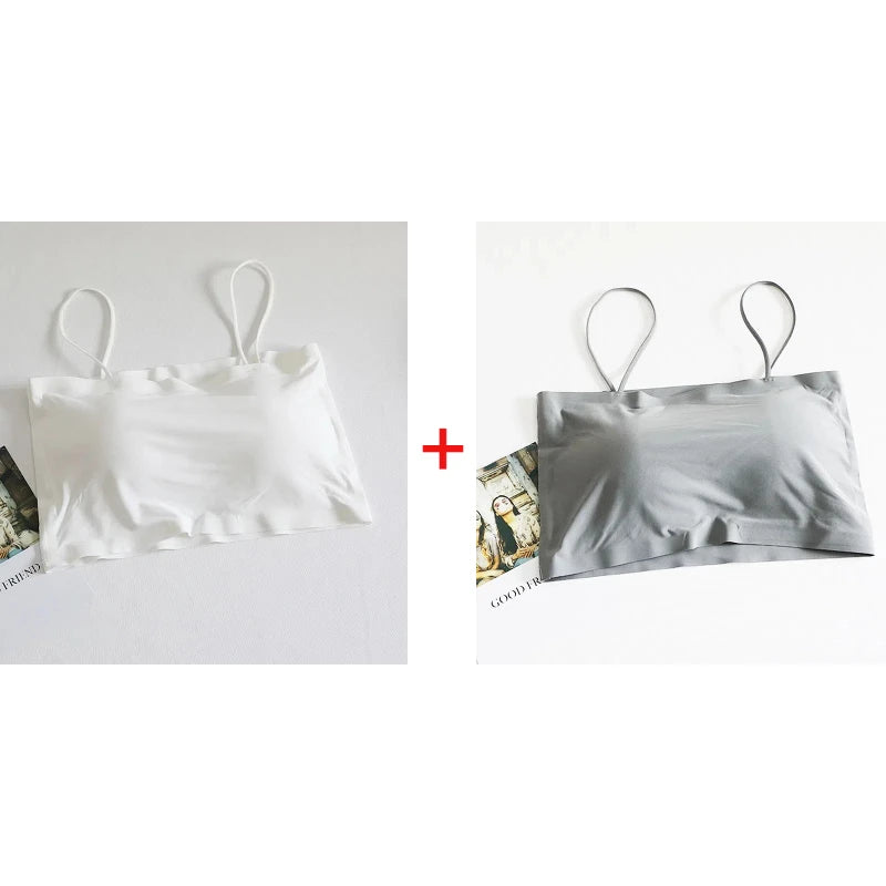 Women Sling Tube Top Bra Top Breathable Chest Pad Wearing Underwear Strapless Blouse Tube Top Bandeau Top