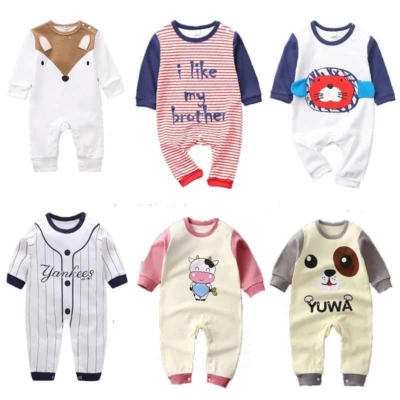 Newborn Baby Spring Autumn Romoers Long Sleeve Ha Clothes Baby Boys Girl New Year Costume For Baby Dinosaur Print Baby Clothes