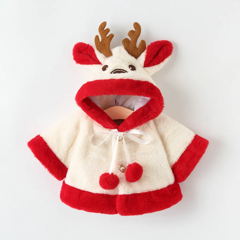 Ropa de abrigo cálida para bebés, otoño e invierno, capa de Cachemira de cordero para recién nacidos, ropa para niños pequeños, manto polar de 0 a 3 años
