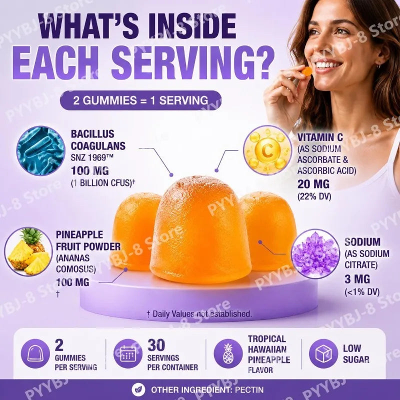 Acentiallabs Vaginal Health Gummies with Bacillus Coagulans and Vitamin C, Supports Immune Defense and PH Balance, 60 Gummies
