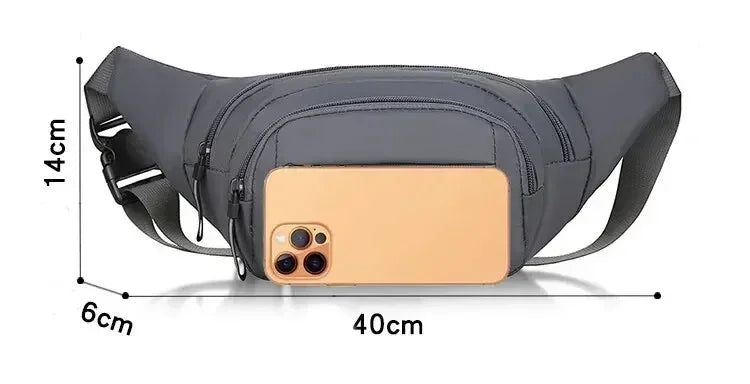 Men's Large Capacity Fitness Waist Pack Portable Anti Theft Ultra Thin Small Chest Bag Sports Outdoor Leisure Running Waist Bag