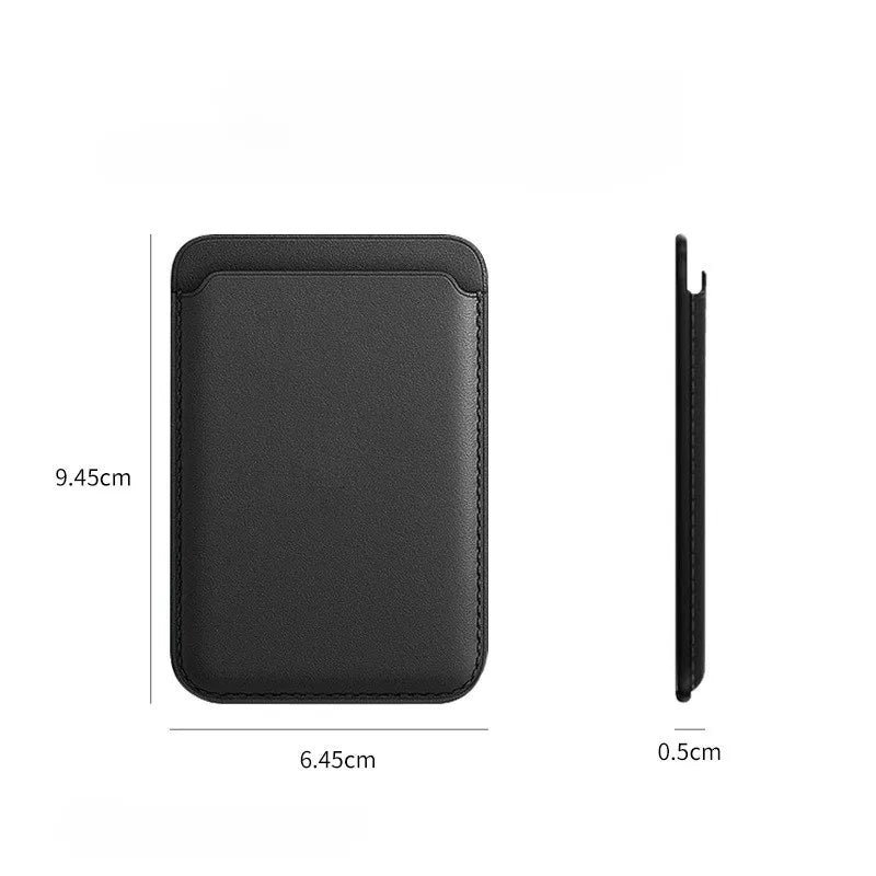 Magnetic Leather Card Sleeve Card holder for Phone 17 16 15 14 13 12, Men & Women Adhesive Back Case, Portable Card Pocket Cover