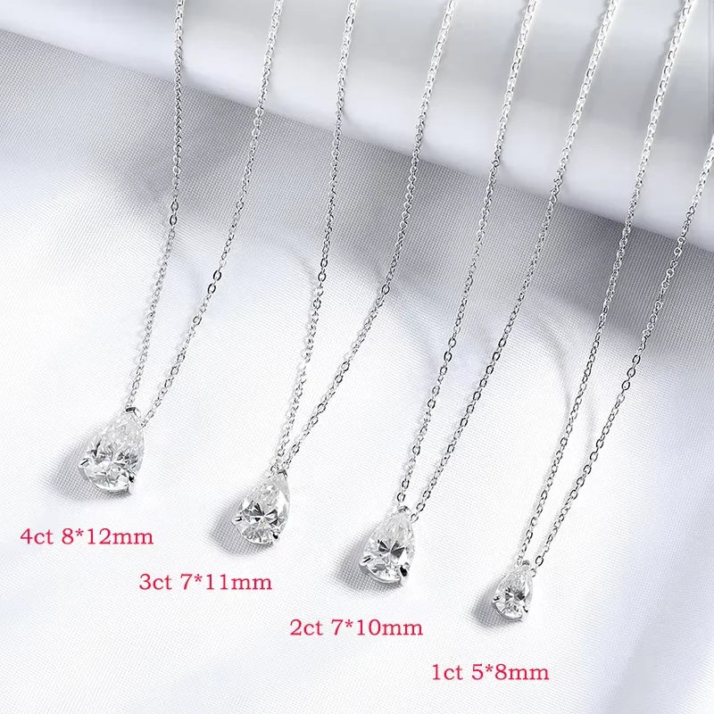 Smyoue 1-4CT Pear Cut Full Moissanite Jewelry Sets for Women Wedding Party Bride Female Sets Lab Diamond S925 Sterling Silver