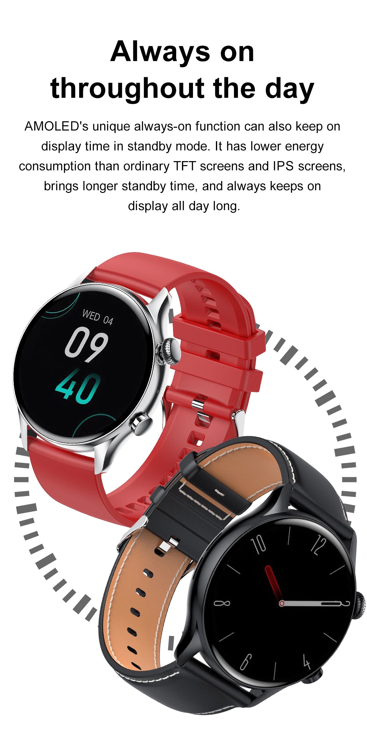 Smart Watch Women AMOLED HD Screen Always On Display Women Watches Bluetooth Call IP68 Waterproof Sport Fitness Men Smartwatch