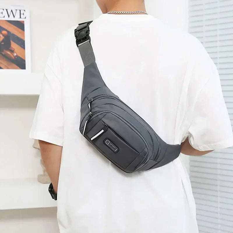 Men's Large Capacity Fitness Waist Pack Portable Anti Theft Ultra Thin Small Chest Bag Sports Outdoor Leisure Running Waist Bag