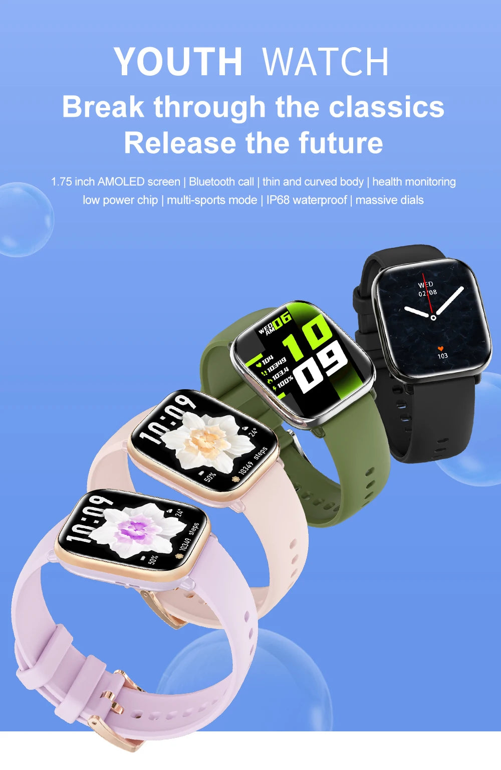 2024 NEW AMOLED Screen Smart Watch Men Women Bluetooth Call NFC Calendar Smartwatch Heart Rate Blood Pressure Sport Smartwatch