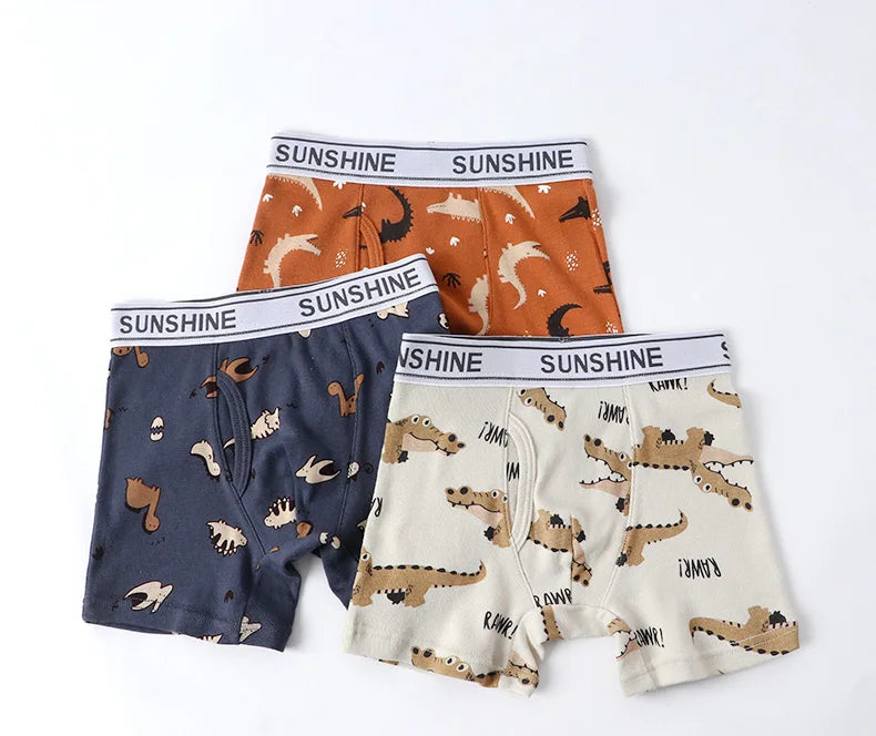 Baby Toddler Boys' Underwear,  100% Cotton Kids Underwear, Little Boys Briefs Soft Dinosaur Boxer Briefs(Pack of 6)