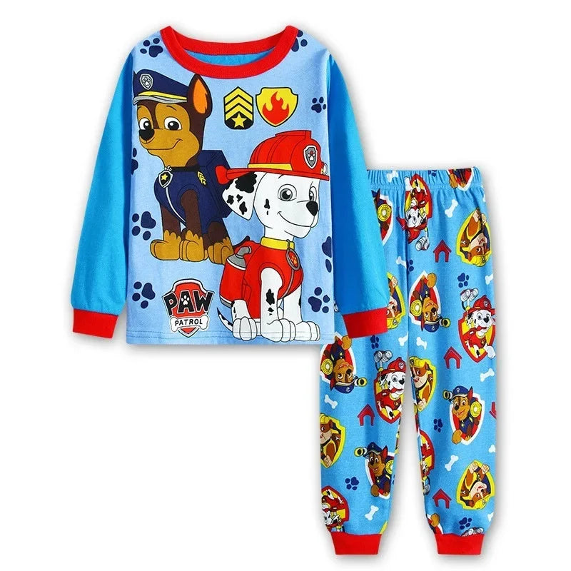 PAW Patrol New Spring Autumn Kids Pajamas Baby Boys Girls Cartoon Long Sleeve Round Neck Pyjamas Toddler Cotton Sleepwear Suits