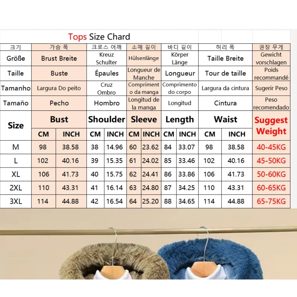 Winter Women Clothes Wool Liner Jacket Casual Thick Parka Fur Collar Long Coat Warm Hooded Snow Wear Padded Solid Colour Jackets