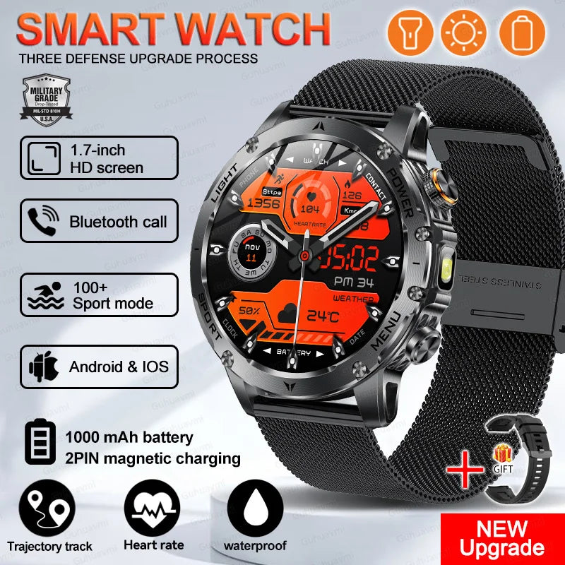 New Smart Watch For Men 1000Mah Battery Fitness Tracking Sport Waterproof Clock Smart Bracelet Men Military High-end custom dial