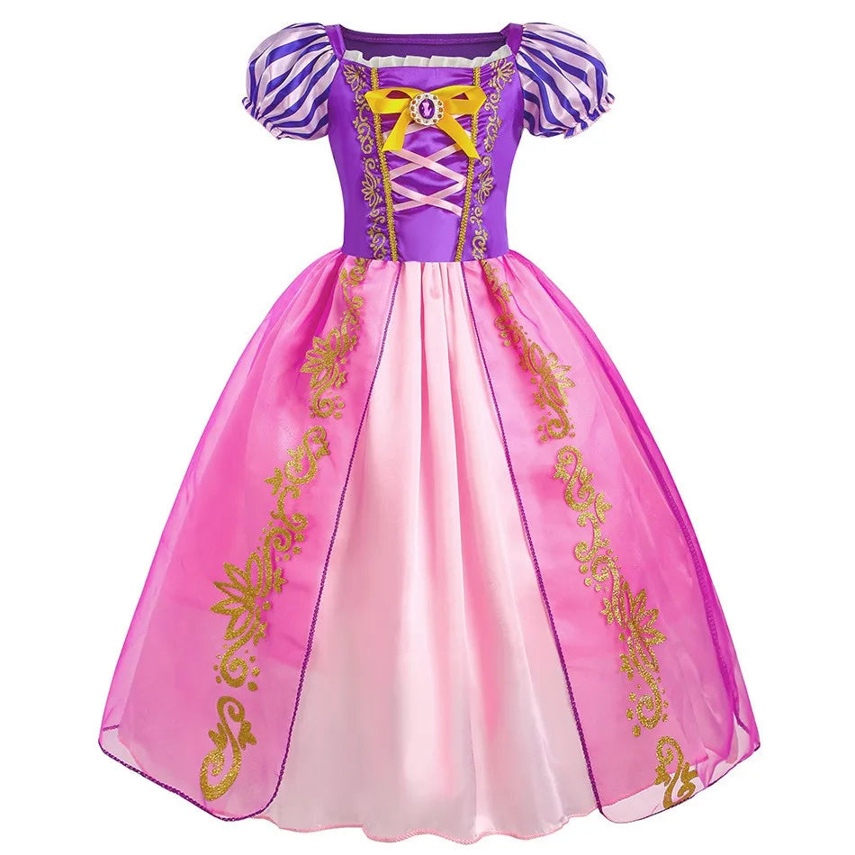 Disfraz Halloween Para Mujer Girls Rapunzel Princess Cosplay Dresses Party Gift Mesh Ball Gown Birthday Costume for Carnival