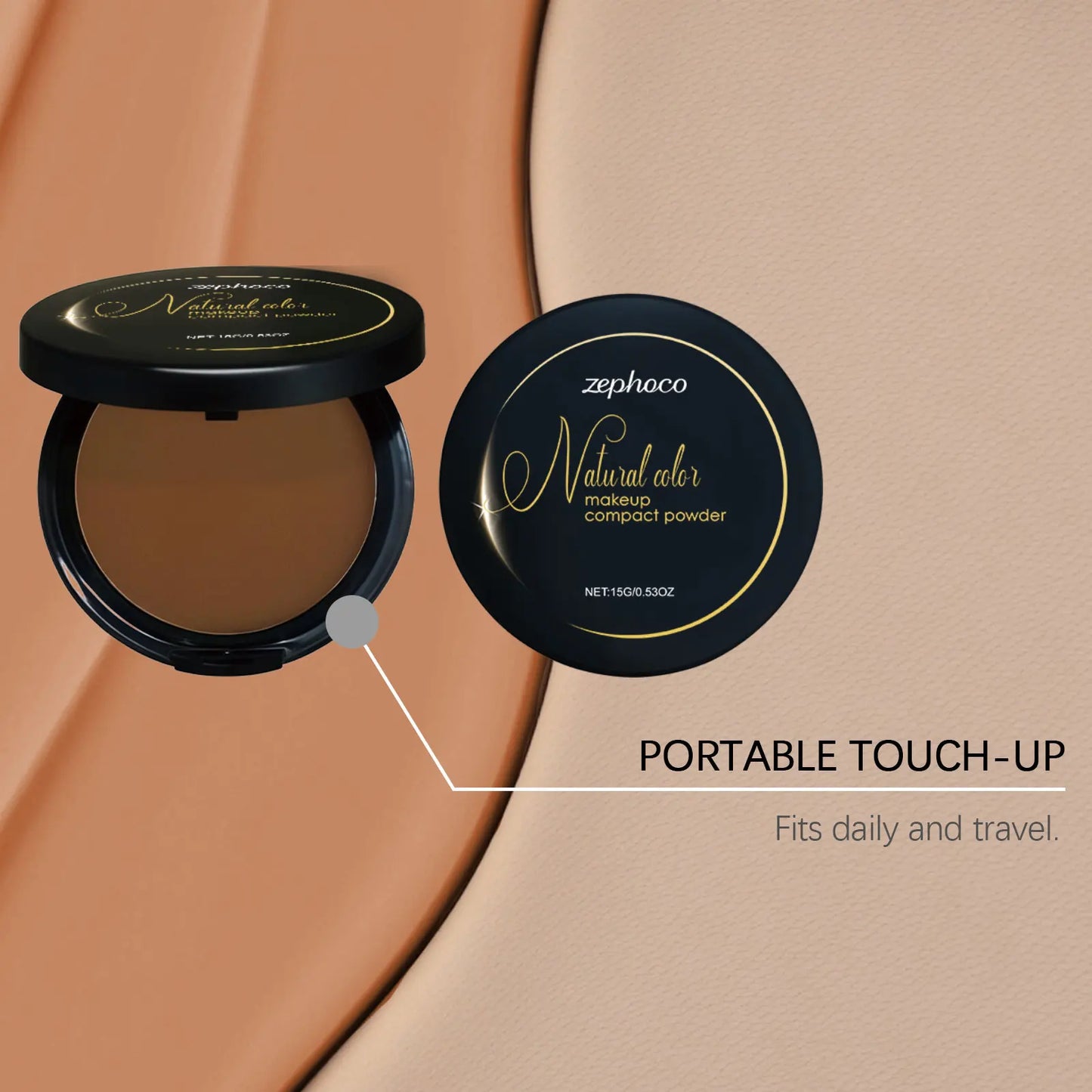 Oil Control Pressed Powder Matte Setting Long Lasting Three-Color Foundation Powder Dark Skin Natural Makeup Compact Powder
