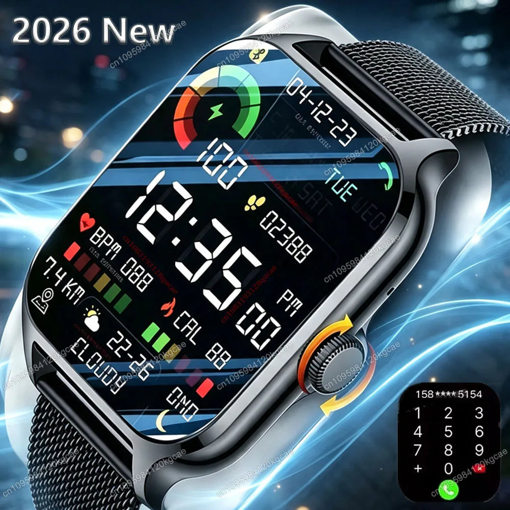 2026 New Smart Watch 2.01'' HD Display Answer Make Call Message Preview Sport Modes DIY Dial Weather Forecast For Men Women HW12