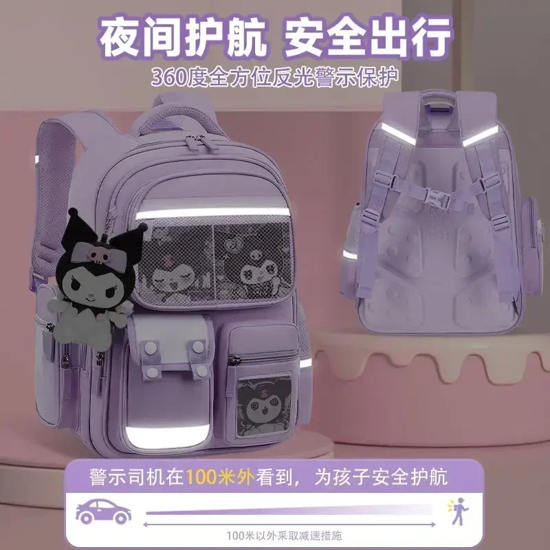 Mochila de Hello Kitty, bolso escolar para niños de dibujos animados bonitos, mochila escolar pequeña para niña de secundaria, mochila escolar reductora de carga de gran capacidad