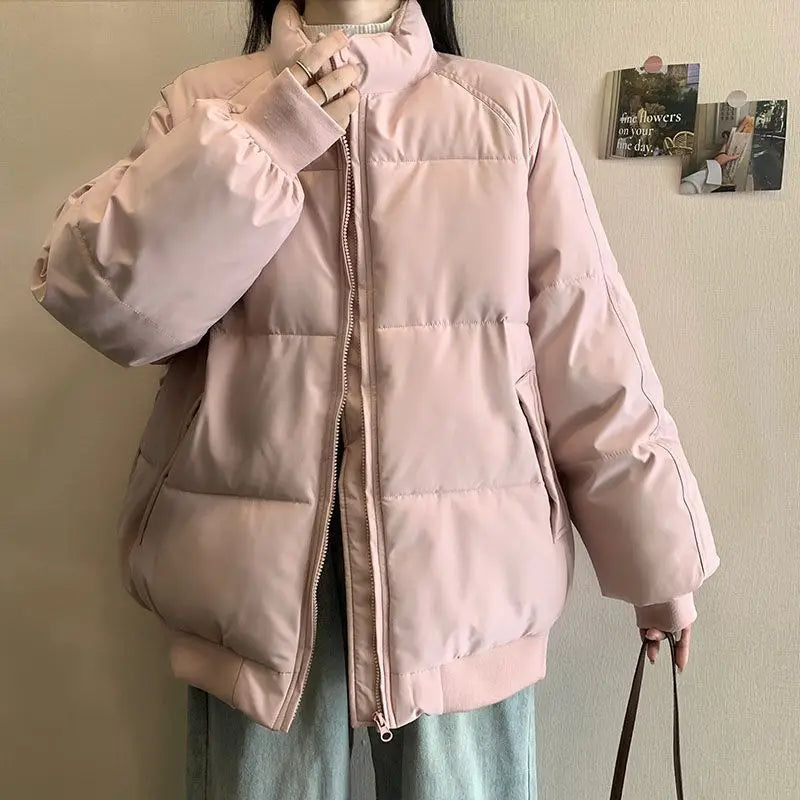 Down Cotton Jacket for Girls Winter Clothes 2025 New Loose Thickened Cotton Jacket Warm Cotton Jacket
