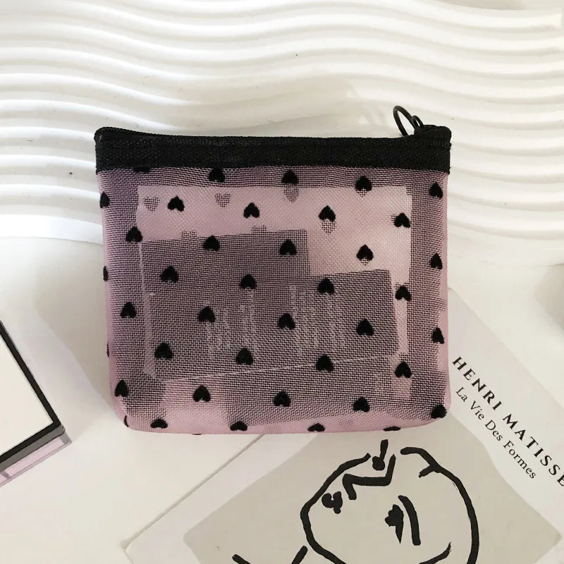 Makeup Bag Outdoor Personalized Transparent Nylon Mesh Cosmetic Bags Pouch Travel Organizer Zipper Beach Makeup Women's Purse