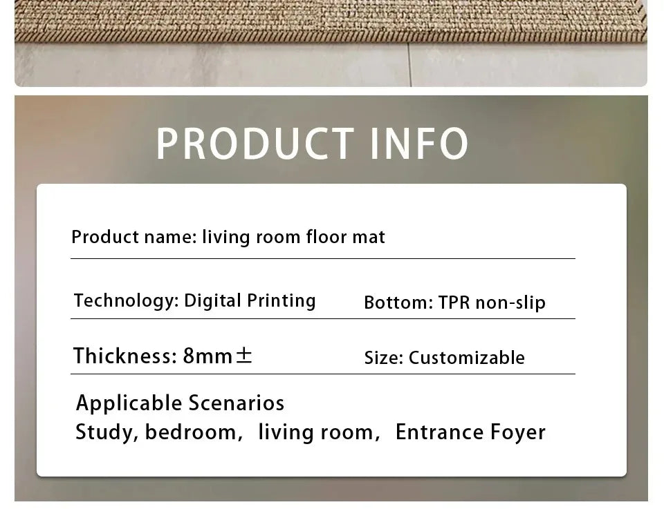 Kitchen Floor Mat Stain-resistant and Wear-resistant Carpet Home Decor Rug Soft and Comfortable Loop Fleece Carpets