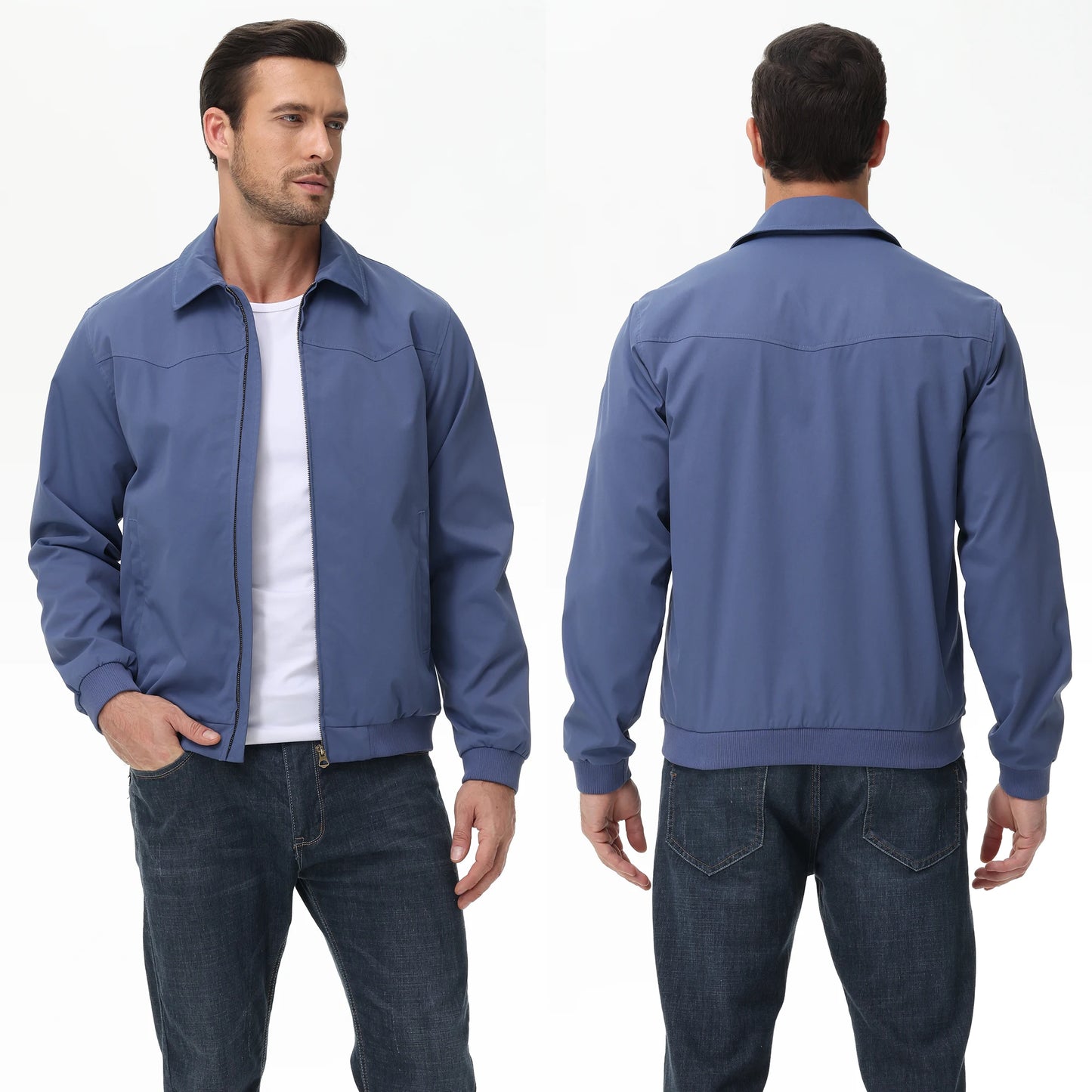 Mens Business Casual Jacket, Windbreaker Waterproof Fashion Coat, Cargo Jacket for Daily Outdoor Travel Autumn Winter
