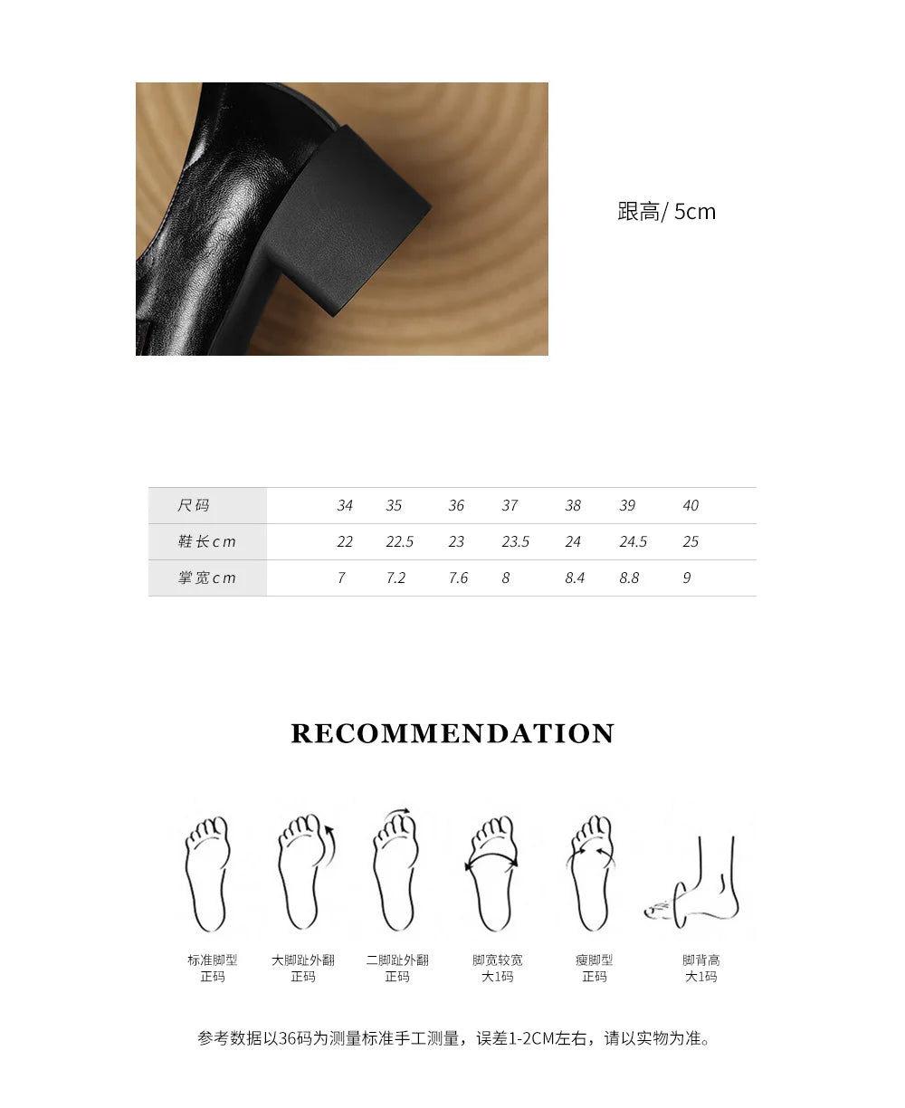 2026 New Women Pumps Pointed Toe Women Shoes Chunky Heel Loafers Fashion High Heels Split Leather Ladies Shoes Big Size 43