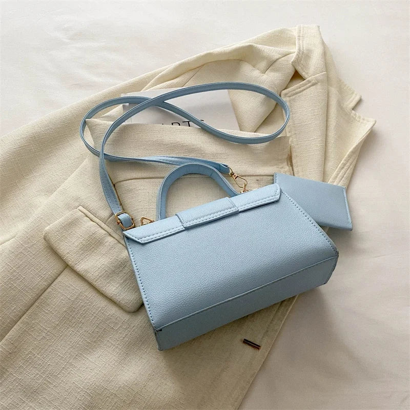7 Color Pu Leather Ladies Brand Shoulder Bag With Coin Purse Crossbody Small Phone Bag Female Flap Messenger Bag Silver