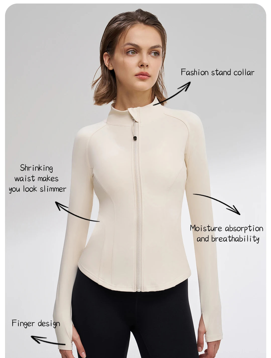 Women Sport Jackets Curved Hem Yoga Jacket Long Sleeves Running Sweatshirts Outdoor Sportwear Gym Fitness Tops Outerwear Female