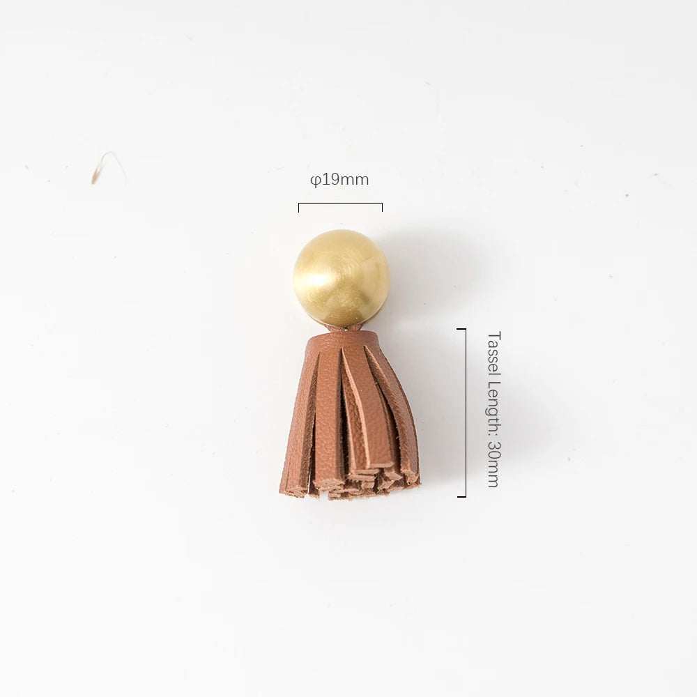 Cute Leather Tassel Knob for Kids Room Pink Cabinet Knobs Wardrobe Dresser Drawer Knobs Kitchen Cupboard  Single Hole