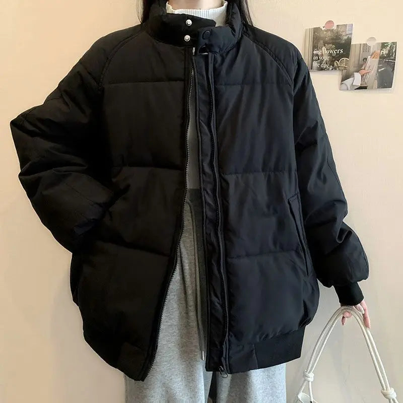 Down Cotton Jacket for Girls Winter Clothes 2025 New Loose Thickened Cotton Jacket Warm Cotton Jacket