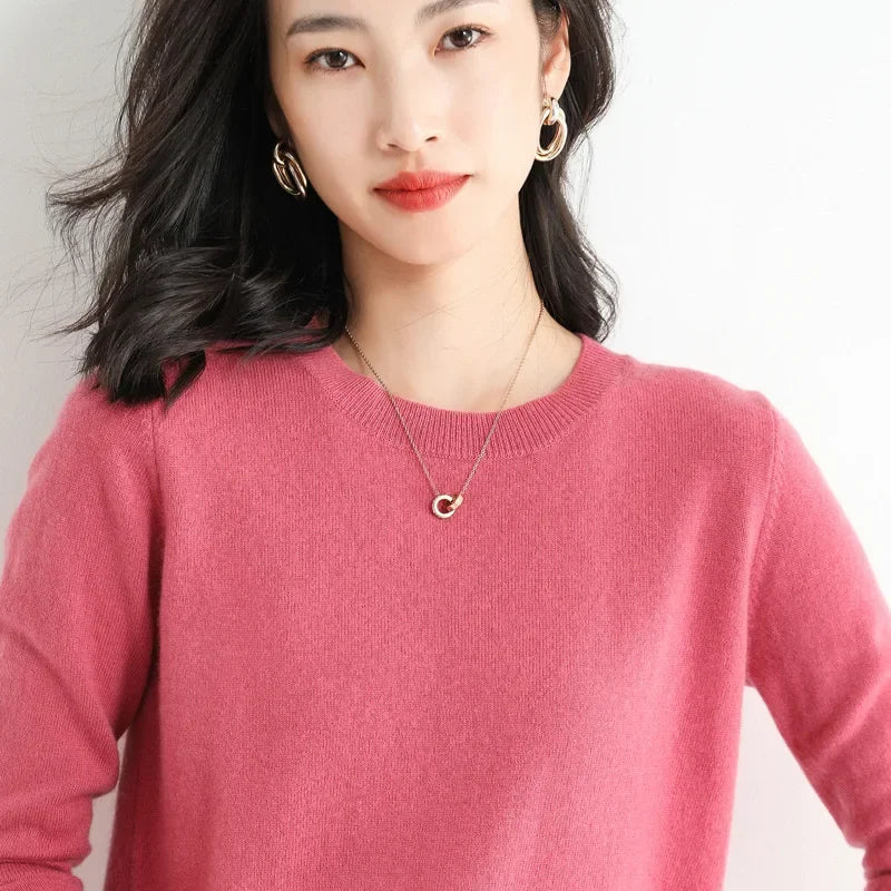 Women Sweater O-neck Autumn Winter Basic Pullover Warm Casual Pulls Jumpers Korean Fashion Spring Knitwear Bottoming Shirt 2025