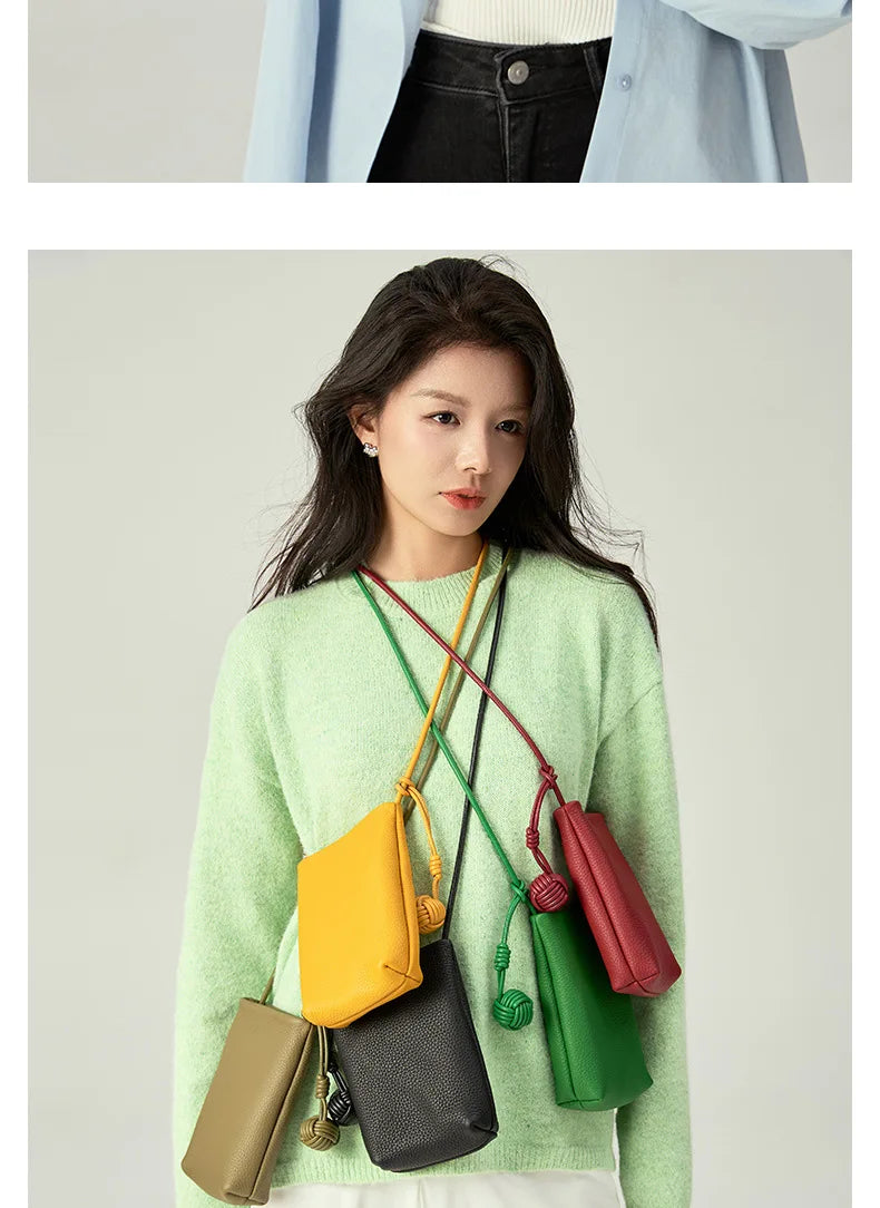 YANATARI mini Small Genuine Leather vintage Bag Crossbody Bag Luxury Hit Product Mobile Phone Shoulder Bag Women Mobile Bag
