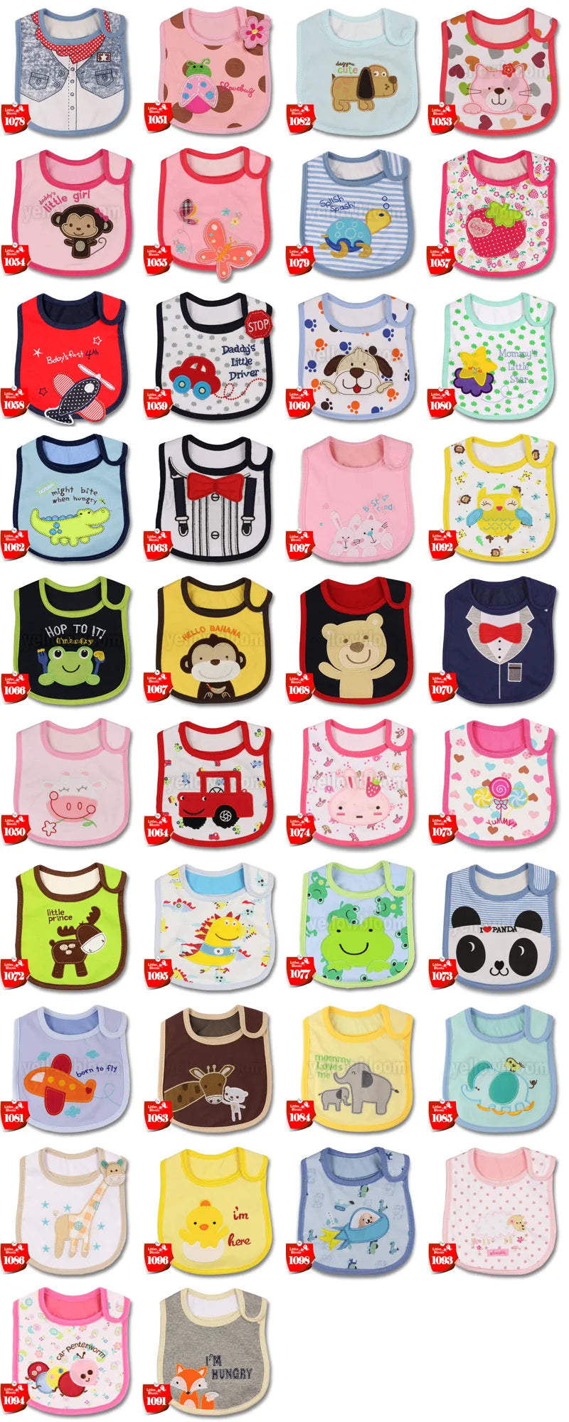 [Littles&Bloomz] Baby Girl Boy Feeding Bibs Waterproof Apron Cartoon Towel Kids Toddler Dinner baberos Bandanas Burp Cloths