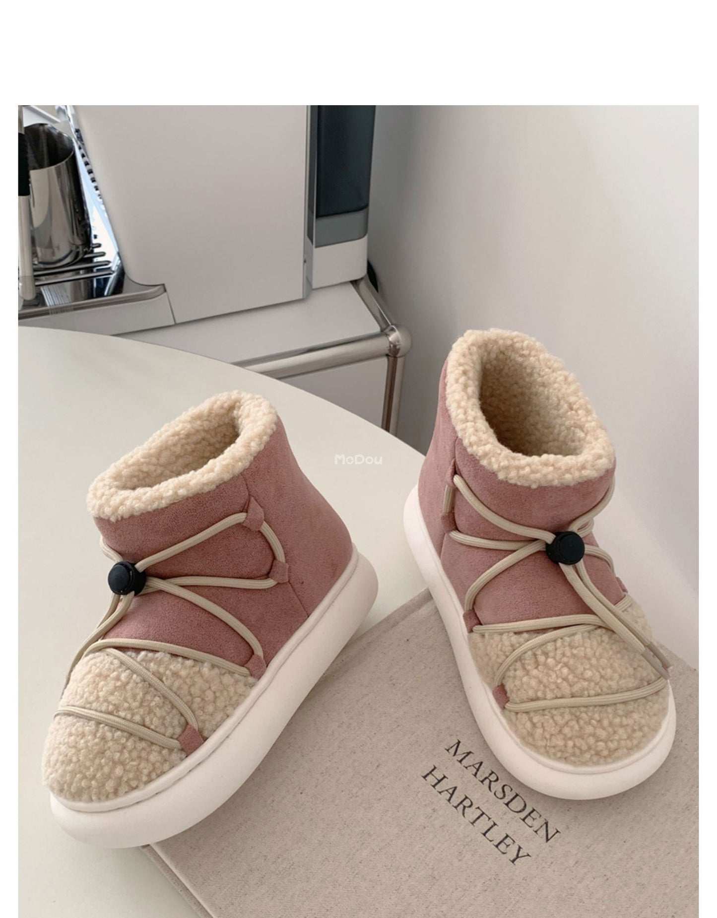Winter New Warm Snow Boots 2025 Fur Design Women Short Boots Non-slip Light Comfortable Child Home Slippers High Top Shoe