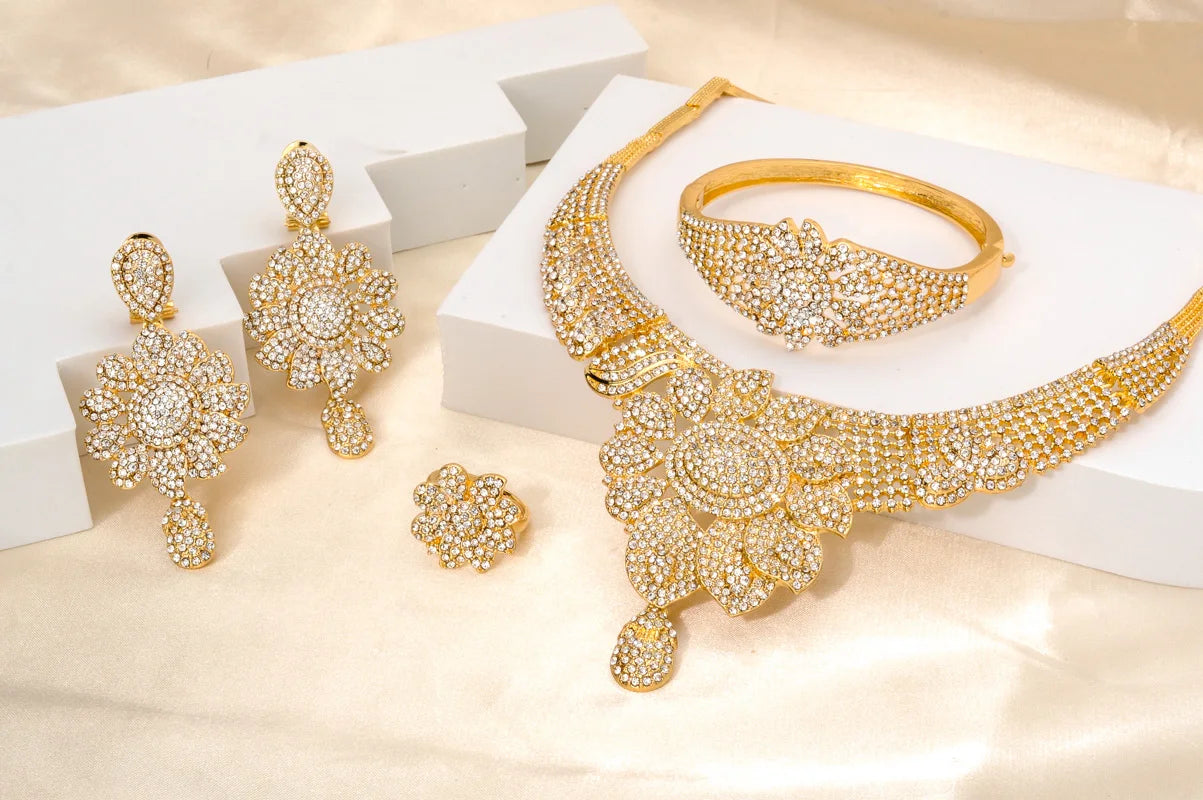 ZEADear Jewelry Sets Egg Shape Bridal Wedding Earrings Necklace Bracelet Ring Gold Plated Anniversary Jewellery Wholesale Gift