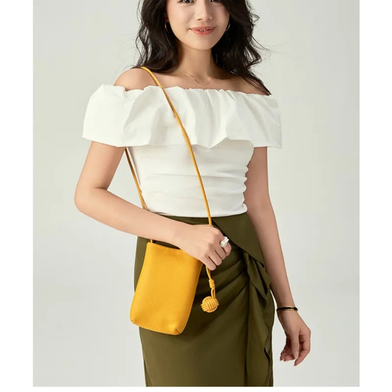 YANATARI mini Small Genuine Leather vintage Bag Crossbody Bag Luxury Hit Product Mobile Phone Shoulder Bag Women Mobile Bag
