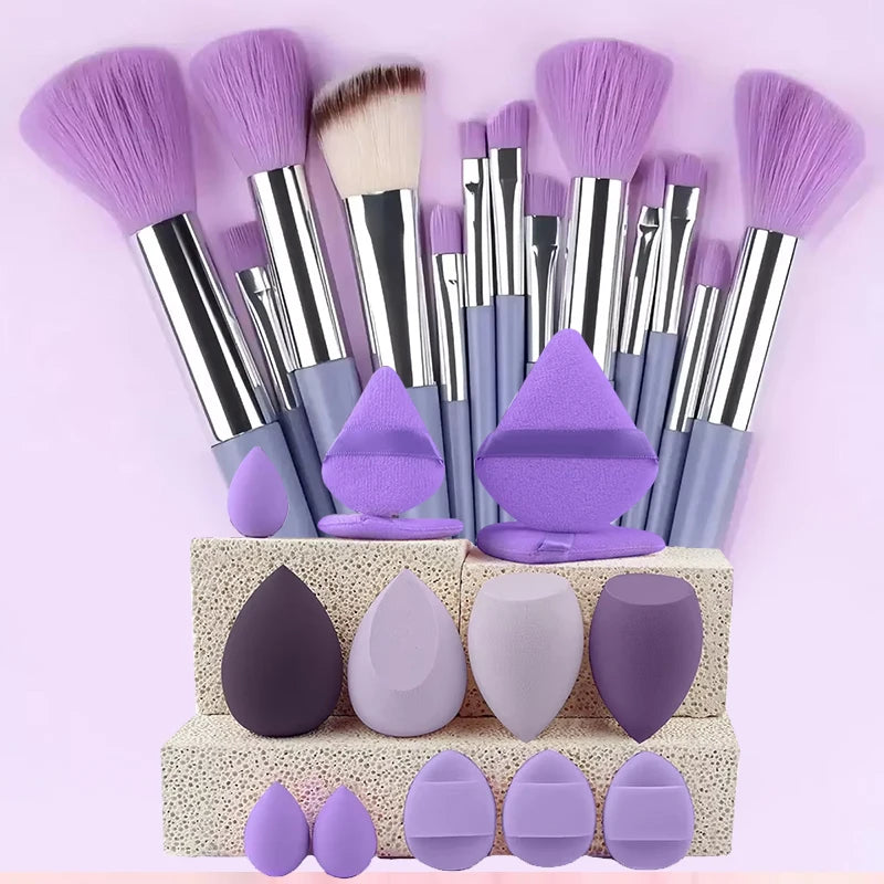 10PCS Makeup Brushes Set Eyeshadow Brush Angled Eyeliner Brush Fan Lash Brush Loose Powder Brush Makeup Tools
