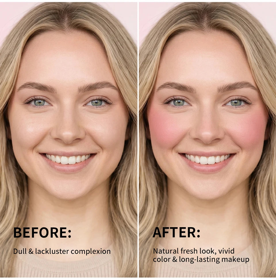 Natural Looking Matte Blush Stick Waterproof Long Lasting Hydrating Blendable Cream Blush Balm Lightweight Cheek Makeup Cosmetic