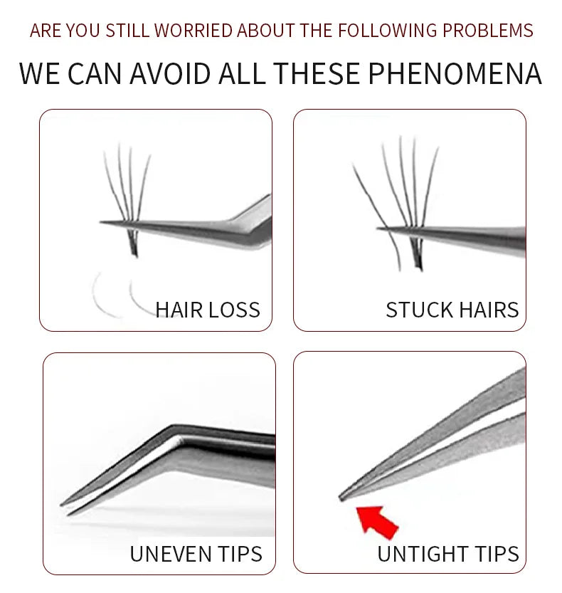 Straight False Eyelash Tweezers Stainless Steel High Precision Anti-static Eyelash Extension Tweezer Makeup Tool
