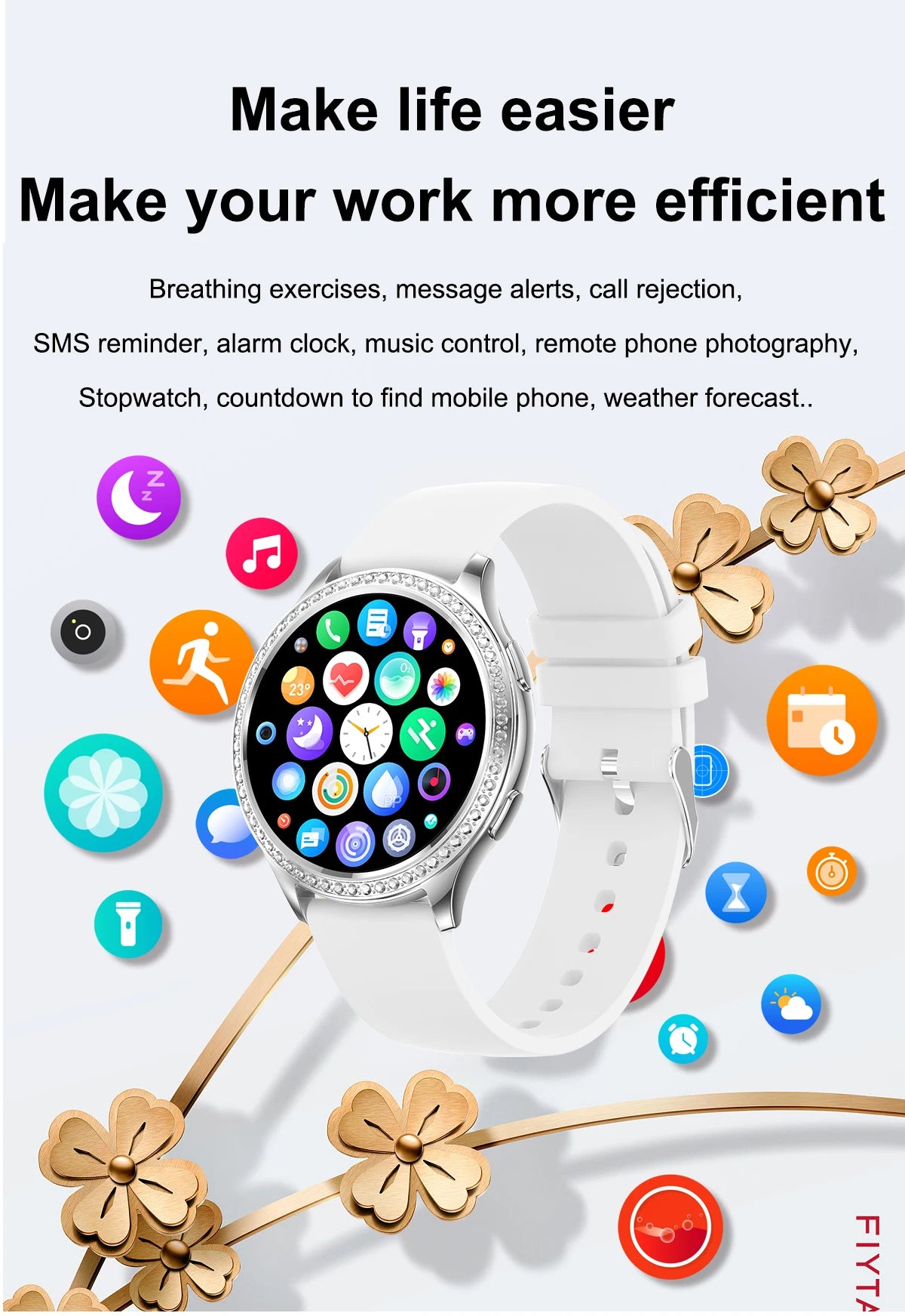 LIGE 1.32 inch Women Smart Watch Bluetooth Call AI Voice Assistant Women's Watches Custom Watch Face Health Monitor Smartwatches