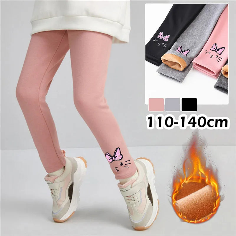 2-8Years Girls Leggings Autumn Winter Thick Warm Velvet Kids Leggings for Girls Children Bottom Part Pants Tights