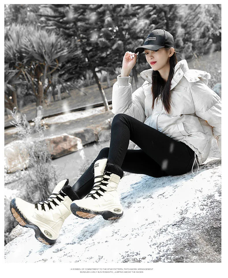 Women's Boots Winter High Quality Keep Warm Mid-Calf Waterproof Snow Boots Women Comfortable Ladies Thigh High Hiking Boots
