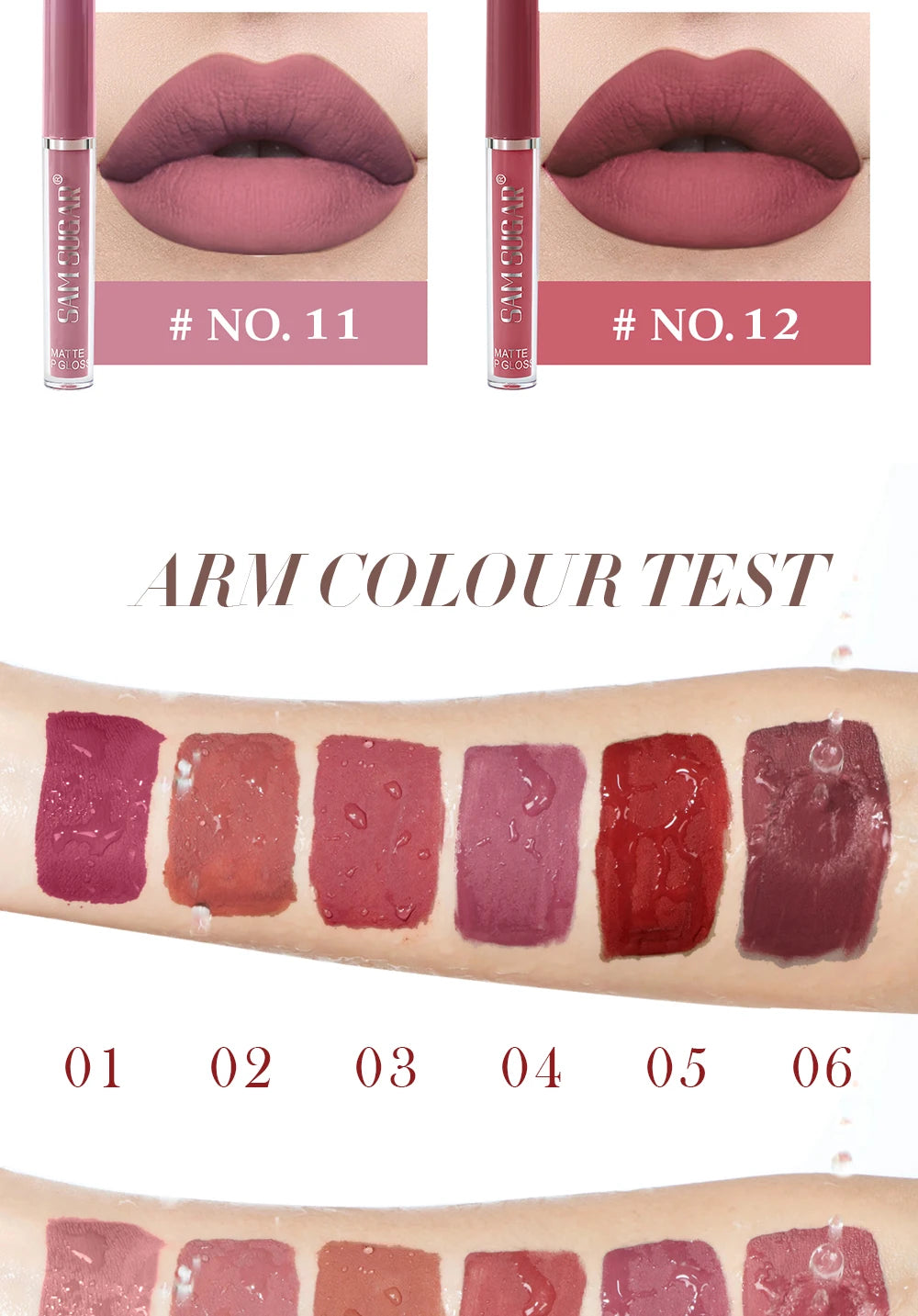 Velvet Matte Lip Kit, Waterproof, Smudge-Proof, Smooth Application, Long-Lasting Makeup Effect