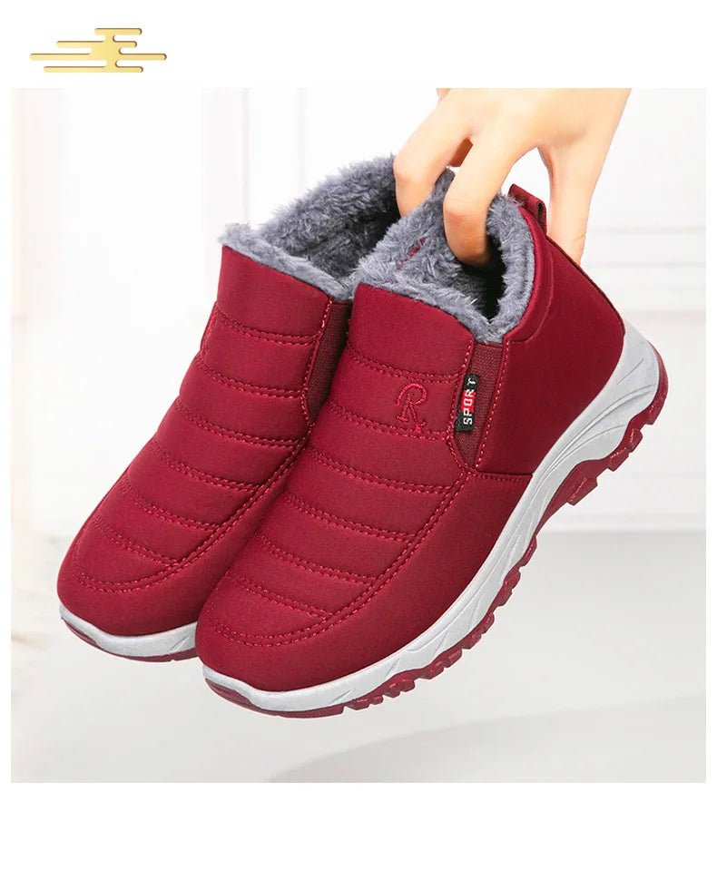 Waterproof Winter Boots for Men's  2025 New Plush Snow Boots Men's Ankle Boots Warm Black Couple Cotton Couples Platform Shoes