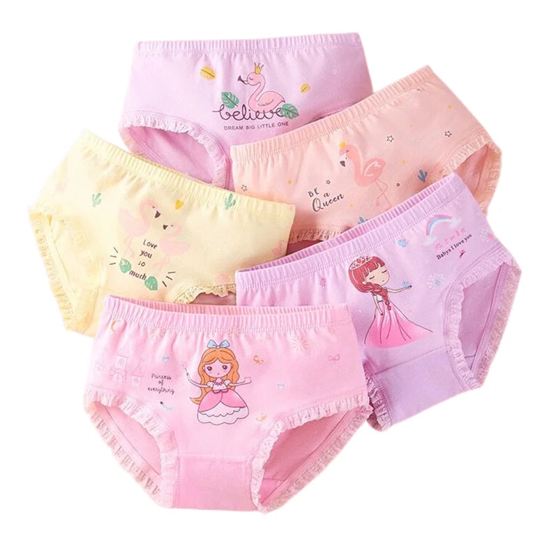 3 piezas de calzoncillos para niñas, ropa interior de algodón, bragas con estampado bonito, calzoncillos suaves transpirables para niños, Bóxer para niñas de 2 a 10 años