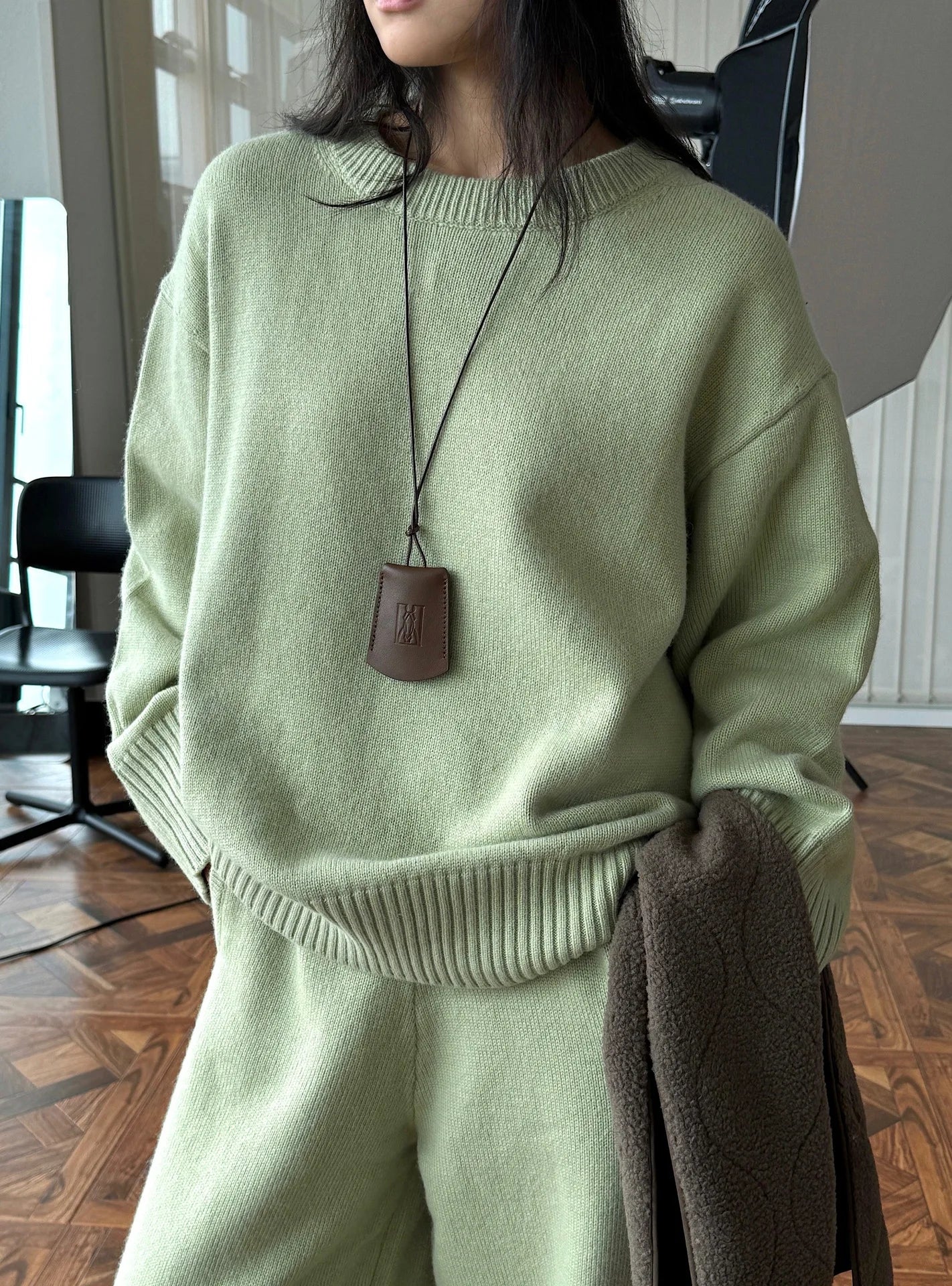 Women Sweater Suits High Quality 50% Wool Pullover With Knitted Pants Two Piece Sets Tracksuits Ladies Outfits Winter Clothes
