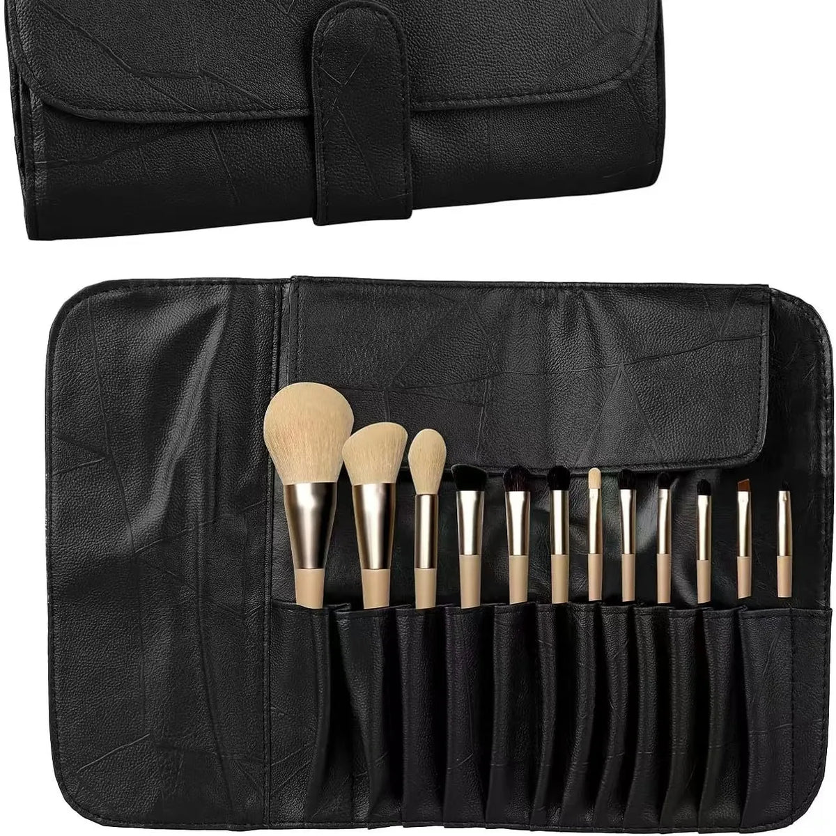 Makeup Brushes Bag Travel Make up Brushes Bag Storage Brush Organizer Holder up to 12 Brushes PU Portable