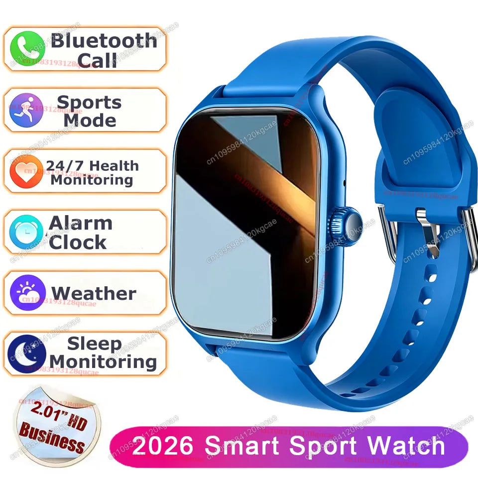2026 New Smart Watch 2.01'' HD Display Answer Make Call Message Preview Sport Modes DIY Dial Weather Forecast For Men Women HW12