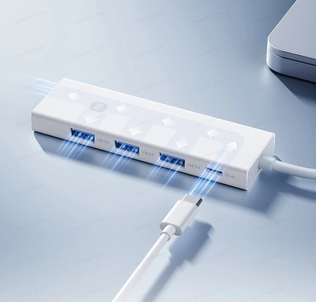 XIAOMI Four-in-one Dual-head Wire Splitter，USB Hub，4 High - Speed USB 3.0 Interface，USB Type - C And USB - A Two-in-one