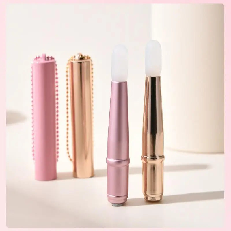 Mini Silicone Lip Brush Concealer Brush With Cover Chain Lip Mask Applicator Lip Gloss Brush Lipstick Brush Makeup Beauty Tool