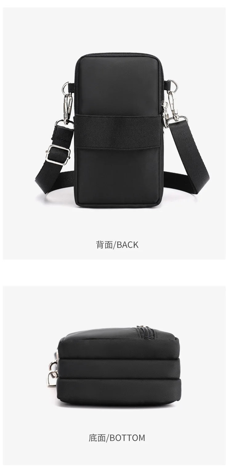 Waterproof Nylon Mobile Phone Versatile Mini Bag Purses Women's Shoulder Cross Body Messenger Bag