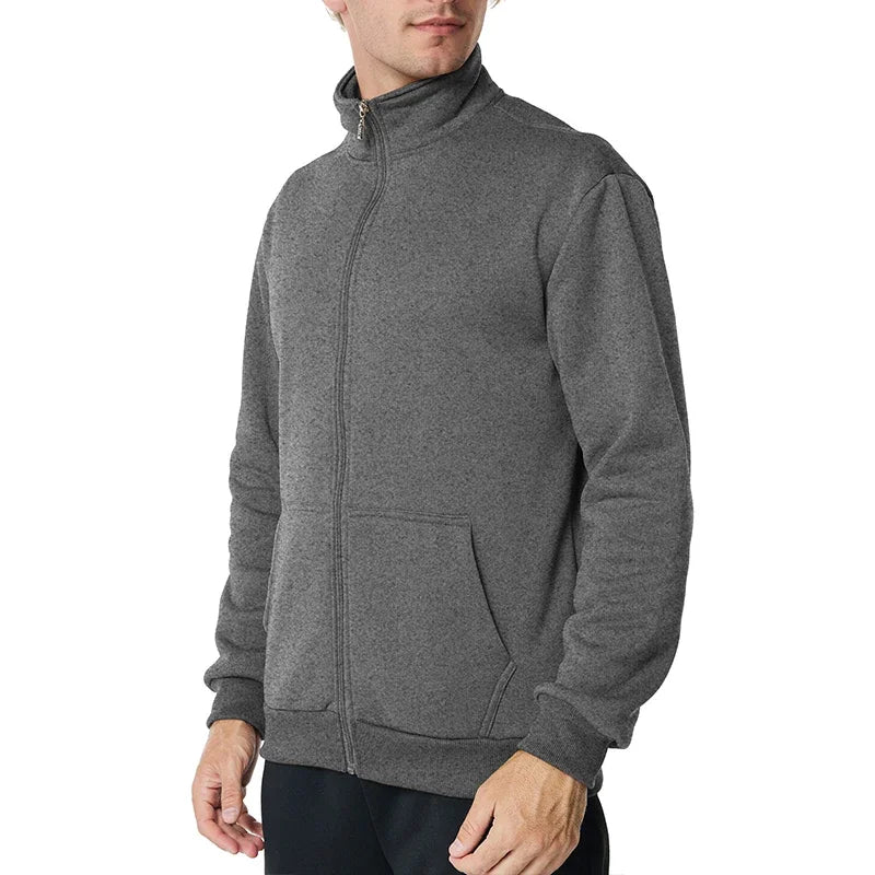 Men's Thermal Fleece Jacket Cozy Wind Resistant Full Zip Coat with Pockets Ideal for Outdoor Workouts and Hiking
