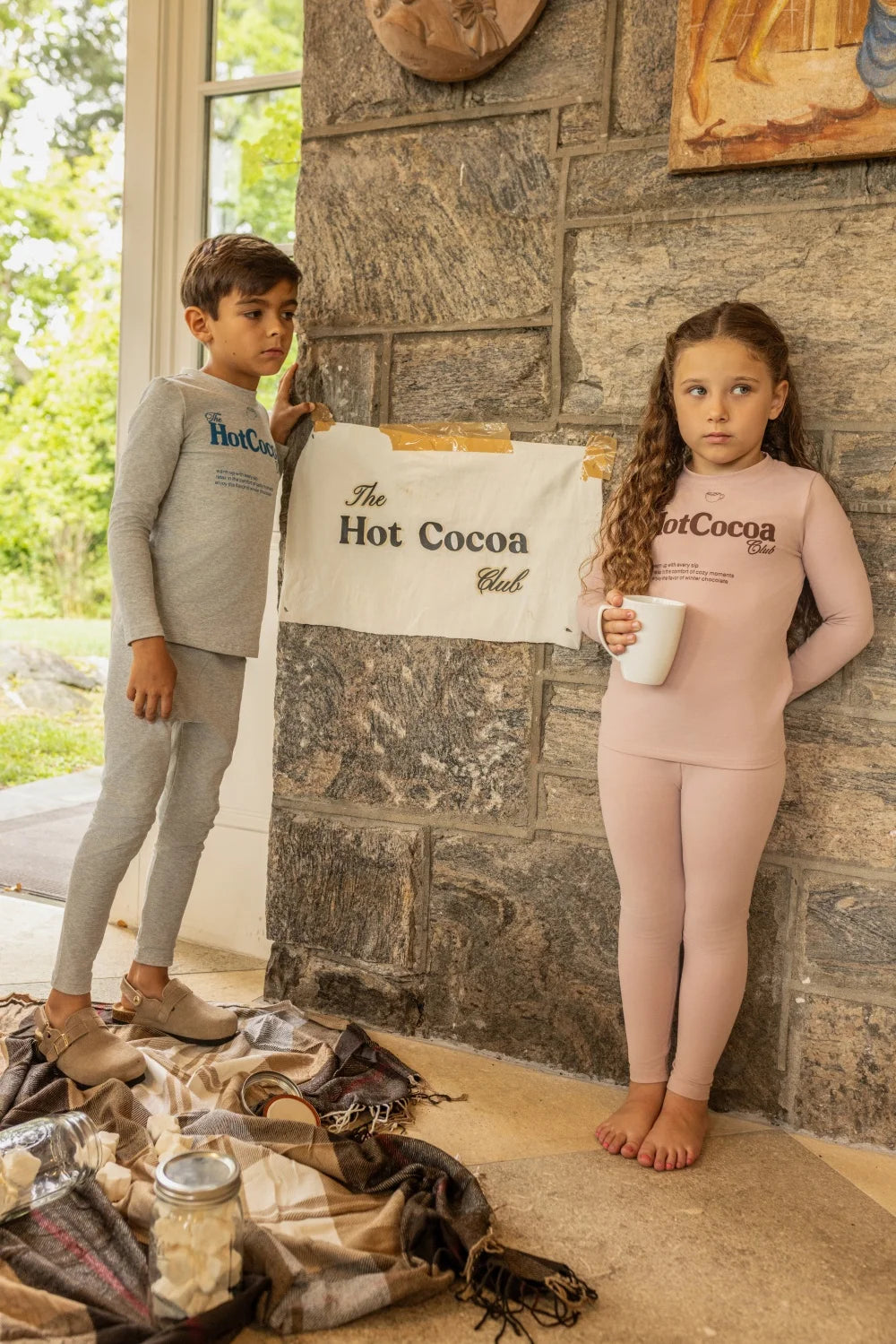 AP AW26 Cotton Cocoa Club Collction Children Girl Boy Fashion Letter Print Family Matching Clothing Kids Casual Clothes